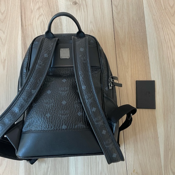 MCM Black Textured Women's Backpack - Picture 2 of 10